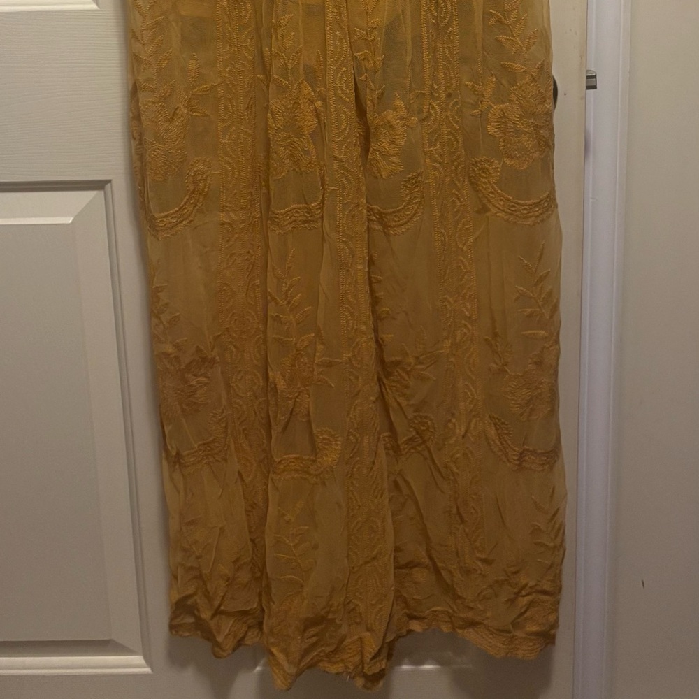 Embroidered Mustard Yellow  Dress